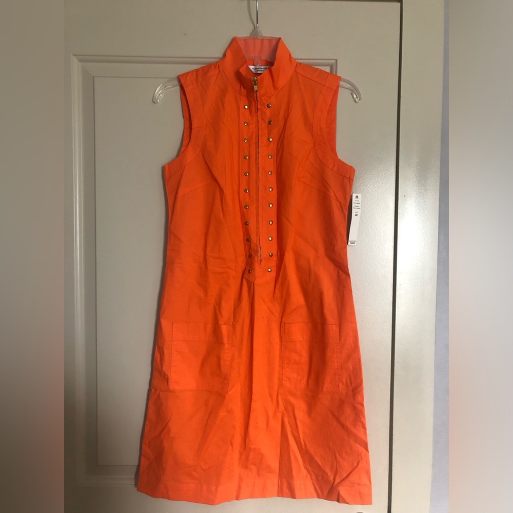 Bright Orange- No sleeve Summer dress